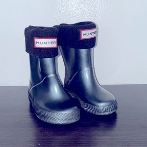 Hunter Boots - Toddler Girl size 7 with fleece inserts